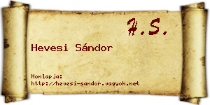 Hevesi Sándor névjegykártya