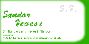 sandor hevesi business card